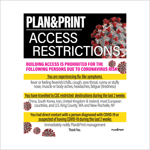 Emergency Signage Solutions from Plan and Print Acces Restriction Sign Syracuse NY